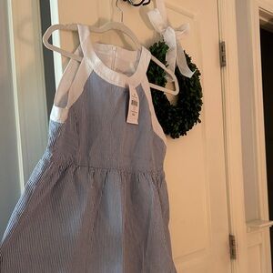 Lauren James Blue and White Striped Sundress